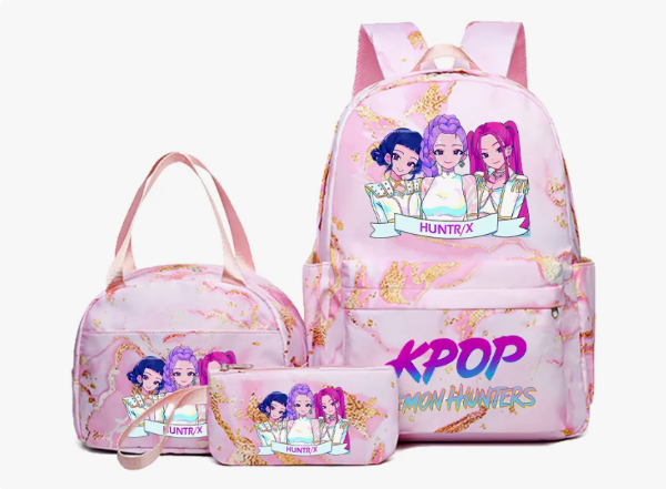 SET 3 PIEZAS MOCHILA K-POP CON LUNCHERA Y CARTUCHERA