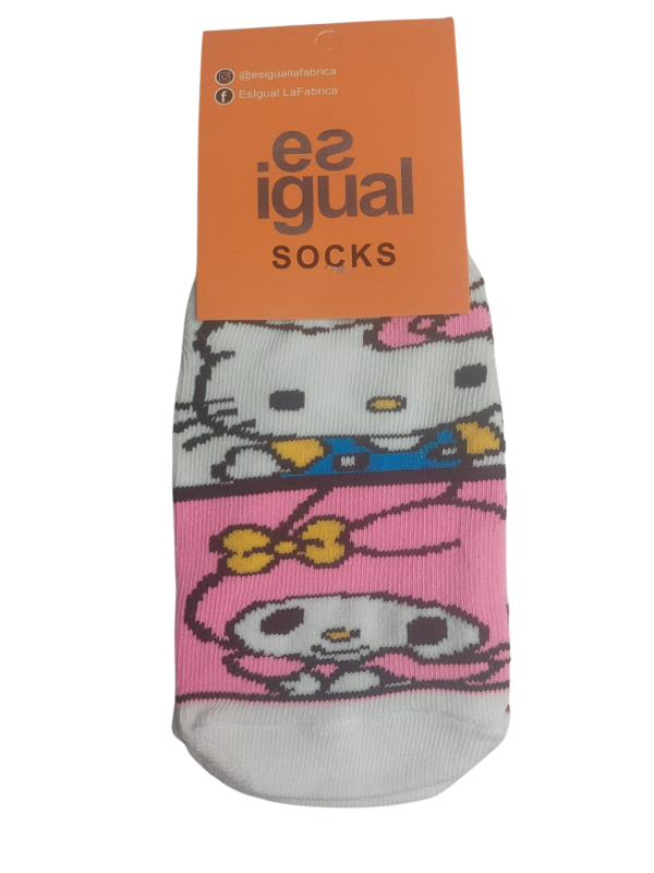 MEDIAS SOQUETE KITTIE Y MY MELODY 23 AL 33