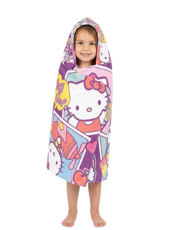 TOALLON CON CAPUCHA HELLO KITTY