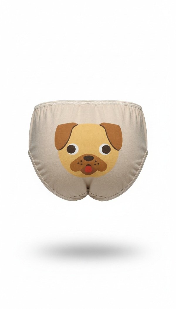 BOMBACHITA PERRITO PUG PURO ALGODON BEIGE