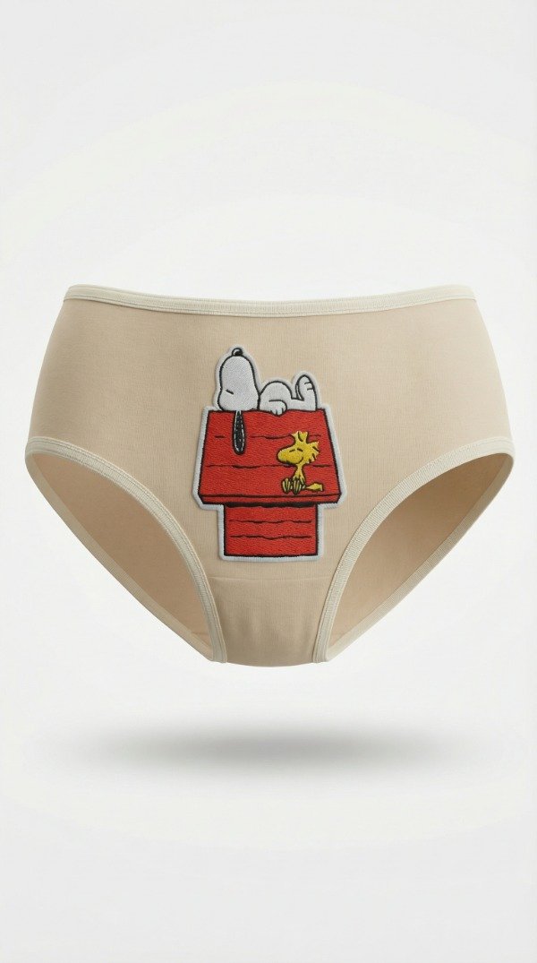 BOMBACHITA SNOOPY CASITA PURO ALGODON BEIGE