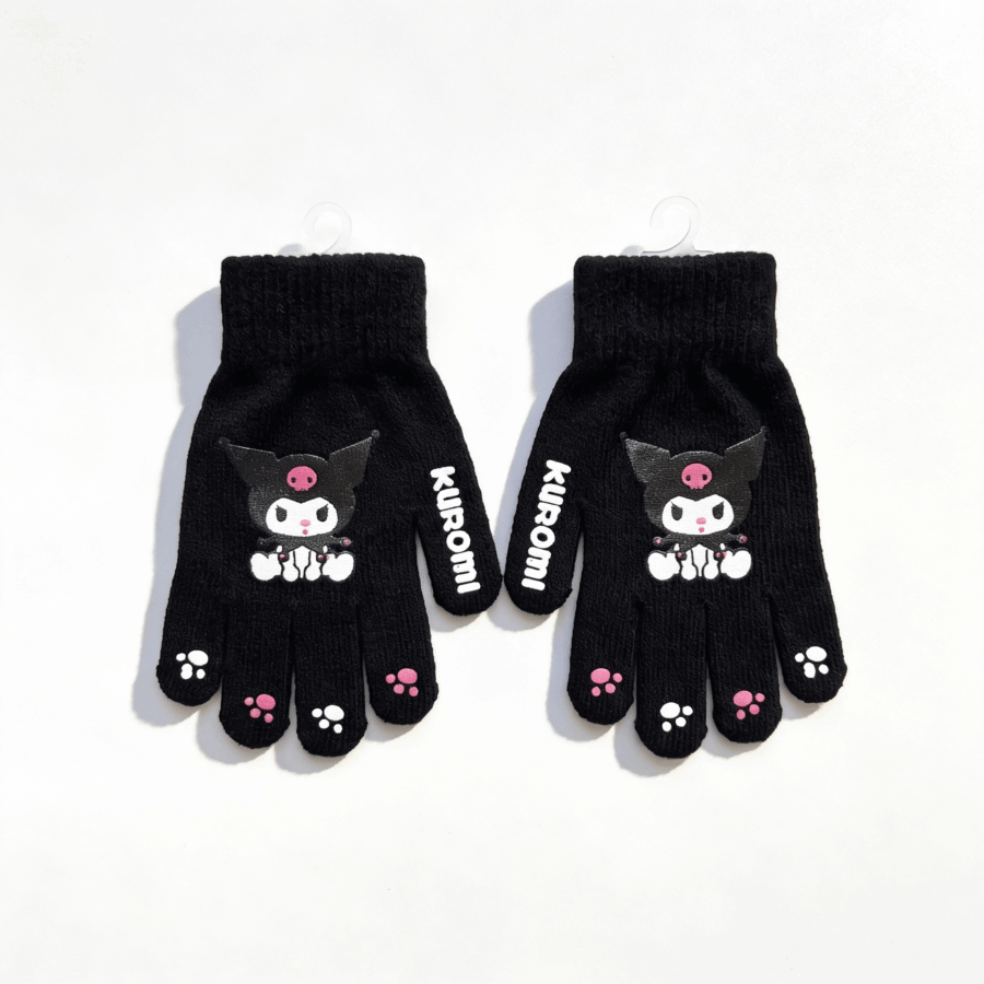 Guantes Tejidos Kuromi Black 🖤