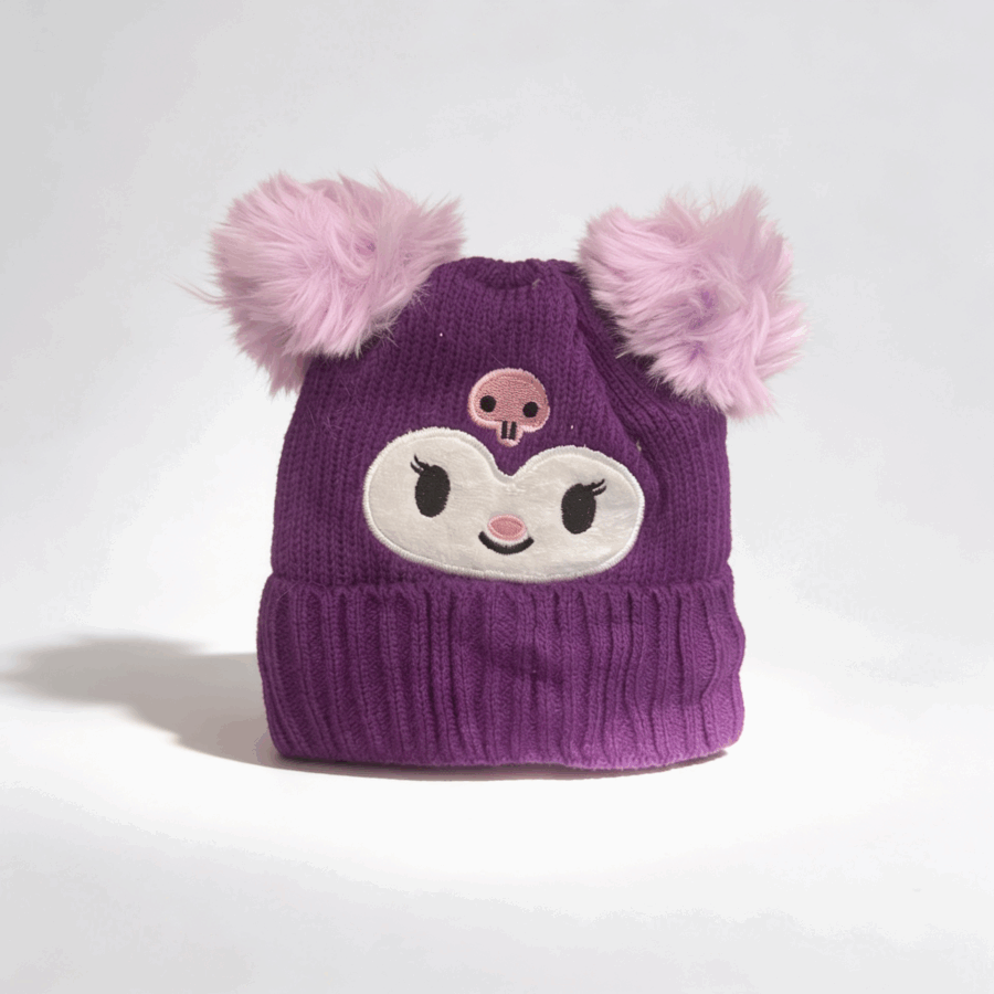 Gorro Kuromi con Forro de Corderito 💜LILA