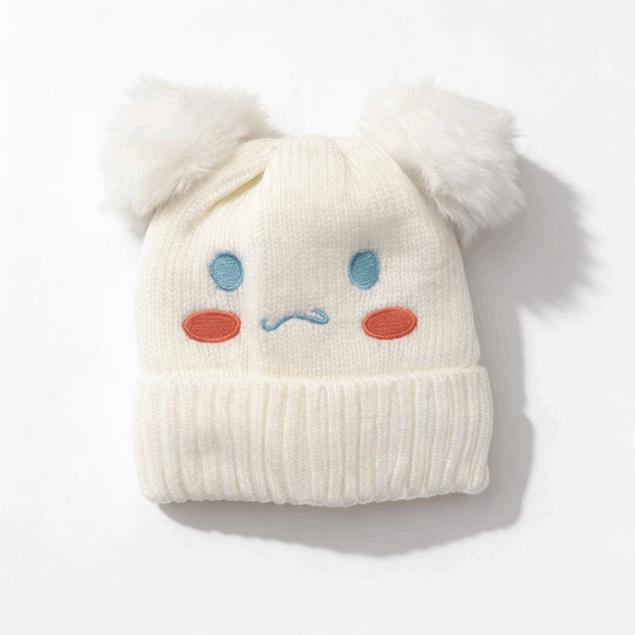 Gorro Cinnamoroll con Forro de Corderito ☁️ BLANCO NUBE