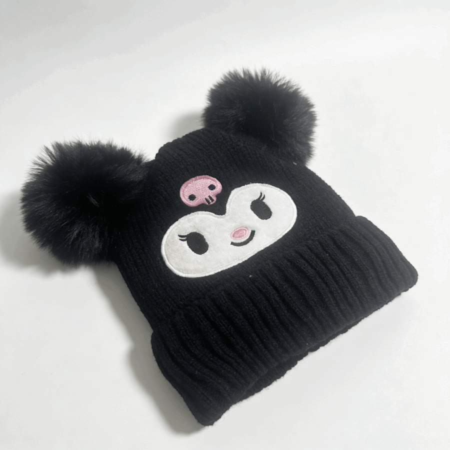 Gorro Kuromi Black con Forro de Corderito 🖤 NEGRO