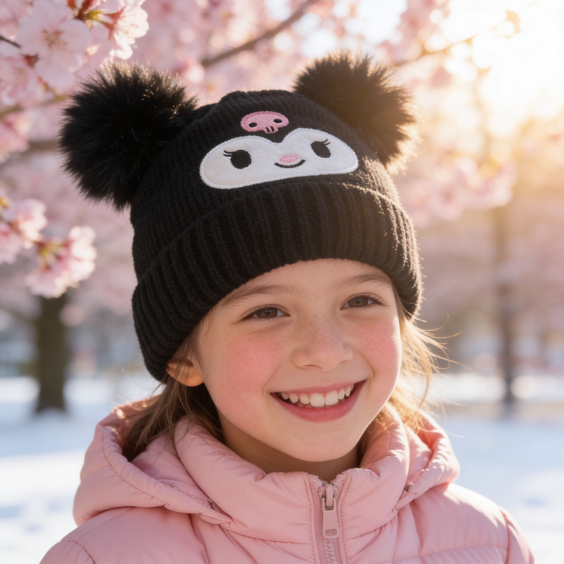 Gorro Kuromi Black con Forro de Corderito 🖤 NEGRO - Imagen 2