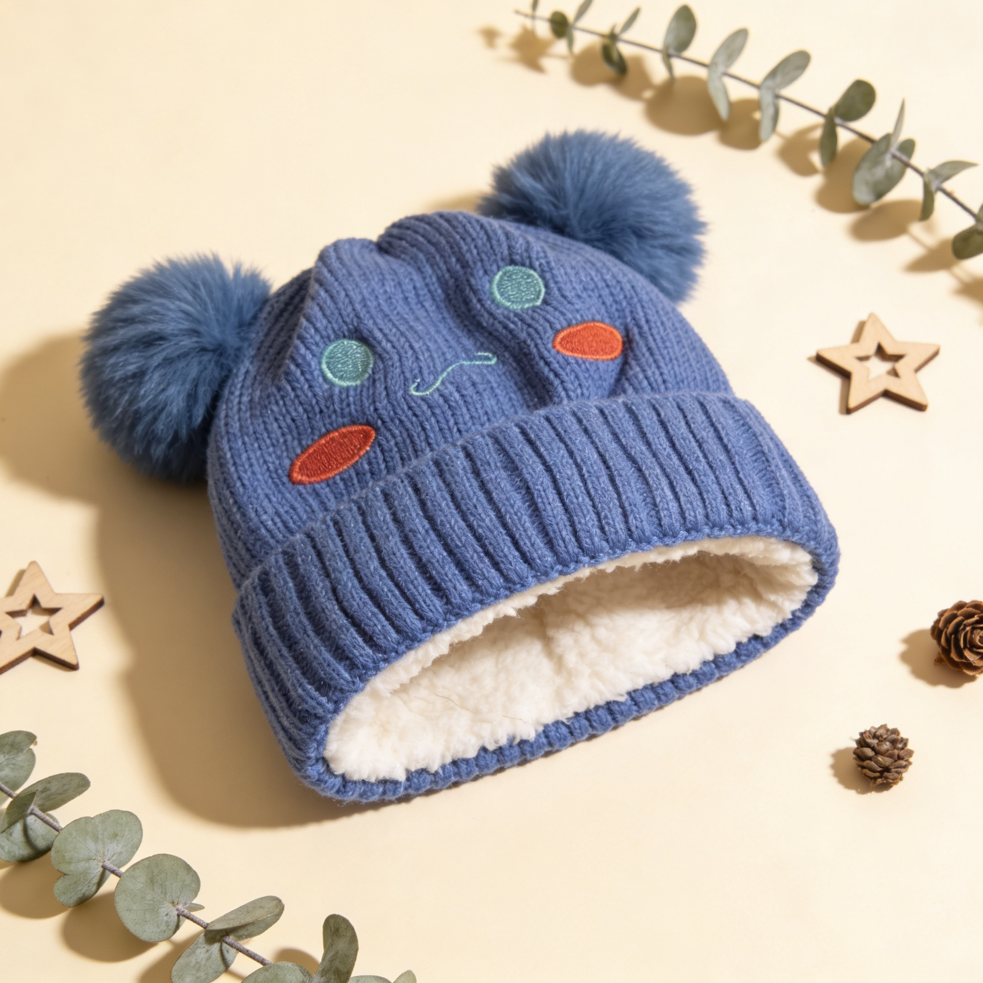 Gorro Cinnamoroll Azul con Forro de Corderito 💙 AZUL CIELO - Imagen 2