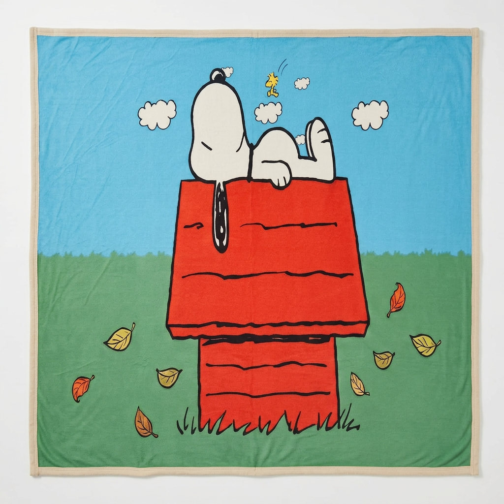 MANTA CON CORDERITO SNOOPY CASITA