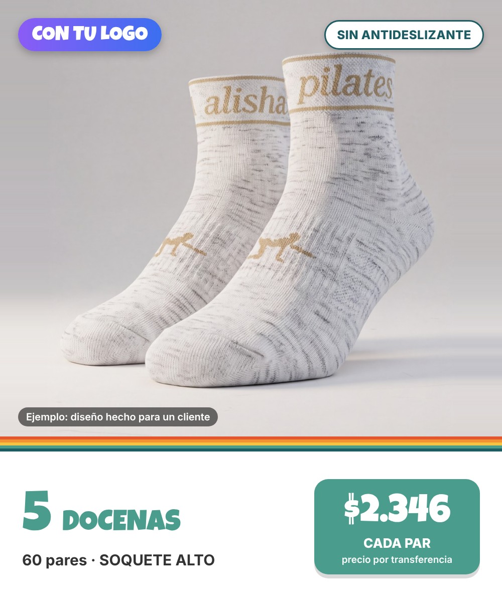 SOQUETE ALTO 5 DOCENAS SIN ANTIDESLIZANTE